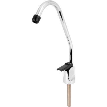 FilterLogic Long Reach Goose Neck/Spout, Button Lever Touch Tap - Chrome