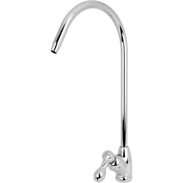 FilterLogic  Quarter Turn, Swan Spout Baseball Bat Lever Tap - Chrome