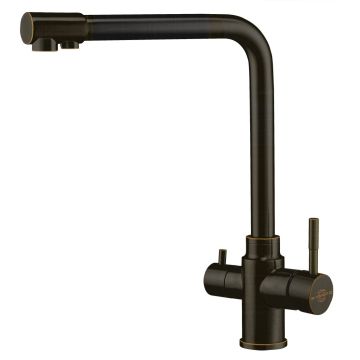 FilterLogic Azore 3 Way Triflow Tap - Brushed Bronze