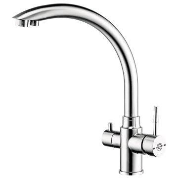 FilterLogic Madeira 3 Way Triflow Tap - Mirrored Steel
