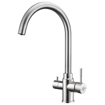 FilterLogic Tazmin 3 Way Triflow Tap - Brushed Steel