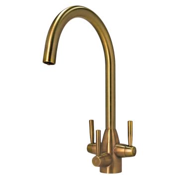 FilterLogic Bali 3 Way Triflow Tap - Brushed Bronze/Rustic Bronze