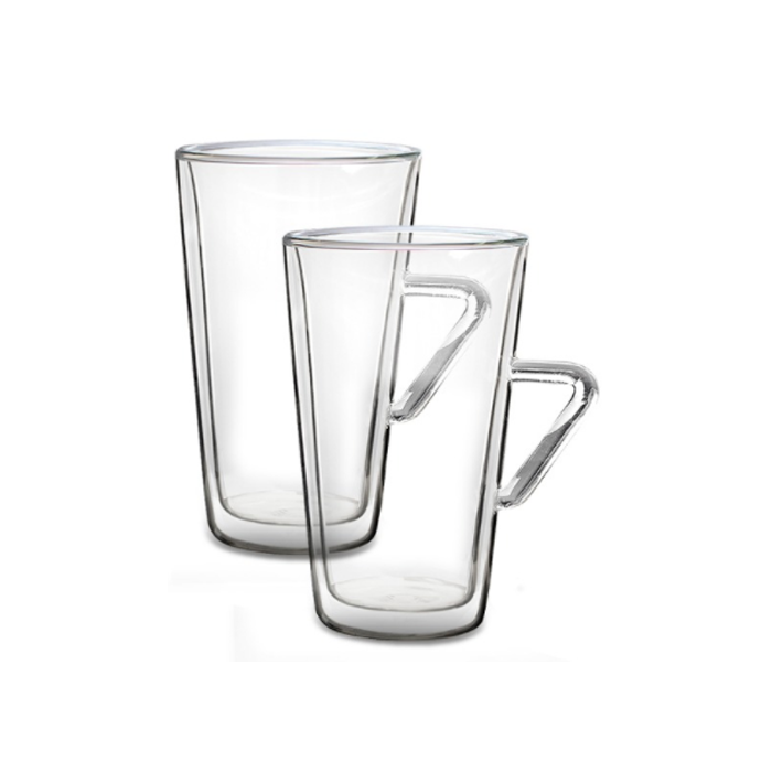 FilterLogic CFL-675B Latte Thermoshield Double Wall Coffee Glasses (Twin Pack)