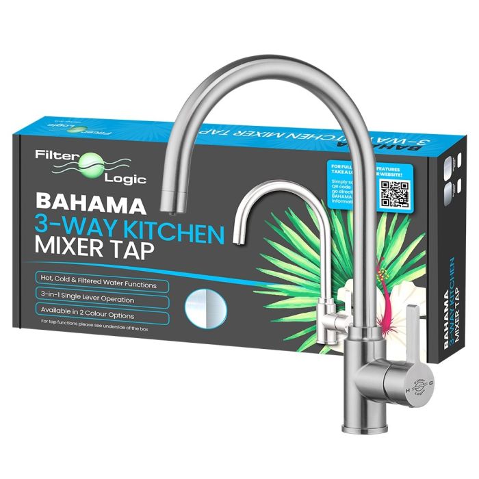 FilterLogic Bahama 3 Way Triflow Tap - Brushed Steel