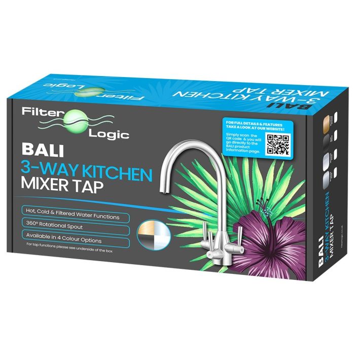 FilterLogic Bali 3 Way Triflow Tap - Brushed Steel