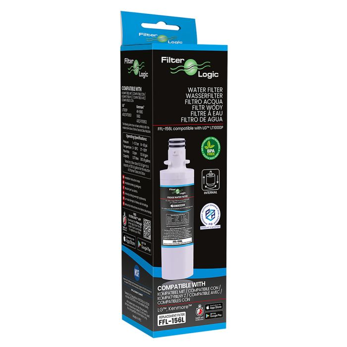 FilterLogic FFL-156L Fridge Water Filter Compatible with LG LT1000P, ADQ747935