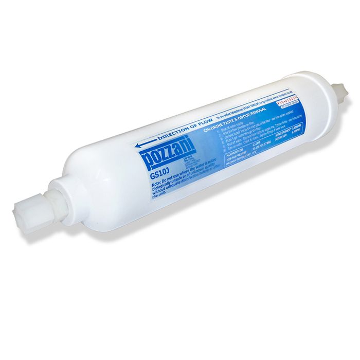 Pozzani GS10J 1/4" Inline Fridge Filter for Samsung, LG, Daewoo