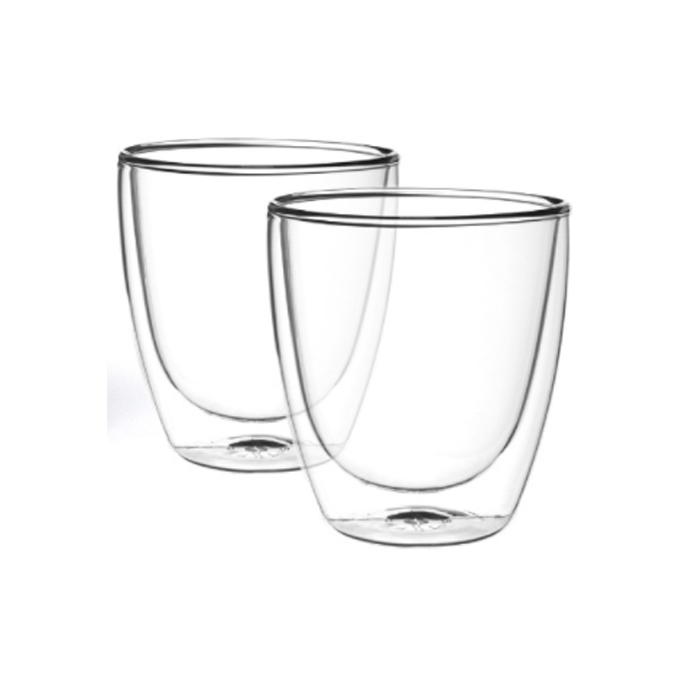 FilterLogic CFL-660B Double Wall Cappuccino Glasses(Twin Pack)