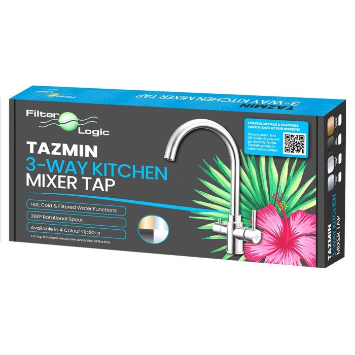 FilterLogic Tazmin 3 Way Triflow Tap - Mirrored Steel