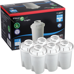 FilterLogic FL601 Jug Water Filter Cartridges Compatible with Brita Classic (6 pack)